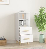 VidaXL Dressoir 34,5x34x90 cm bewerkt hout hoogglans wit