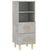 VidaXL Dressoir 34,5x34x90 cm bewerkt hout betongrijs