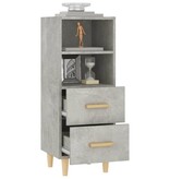VidaXL Dressoir 34,5x34x90 cm bewerkt hout betongrijs