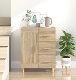 VidaXL Dressoir 69,5x34x90 cm bewerkt hout sonoma eikenkleurig