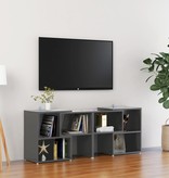 VidaXL Tv-meubel 104x30x52 cm spaanplaat hoogglans grijs
