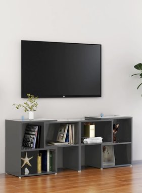 VidaXL Tv-meubel 104x30x52 cm spaanplaat hoogglans grijs