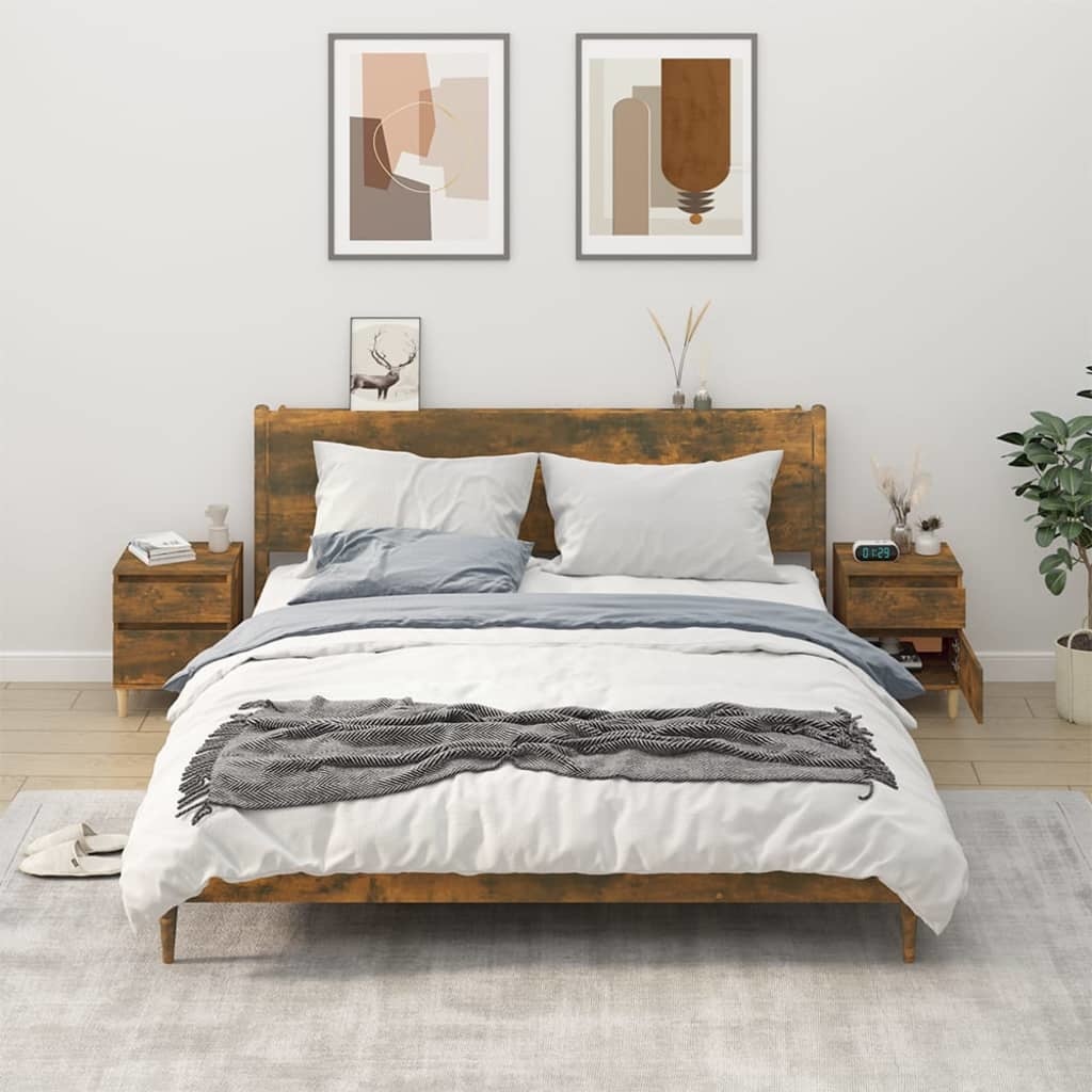 VidaXL Nachtkastjes 2 st 40x35x50 cm gerookt eikenkleurig