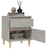 VidaXL Nachtkastjes 2 st 40x35x50 cm betongrijs