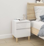 VidaXL Nachtkastje 40x35x50 cm hoogglans wit