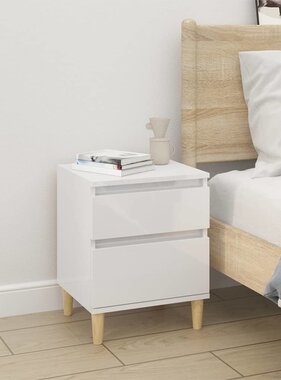 VidaXL Nachtkastje 40x35x50 cm hoogglans wit