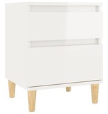 VidaXL Nachtkastje 40x35x50 cm hoogglans wit