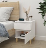 VidaXL Nachtkastje 40x35x50 cm hoogglans wit