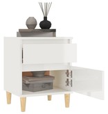 VidaXL Nachtkastje 40x35x50 cm hoogglans wit