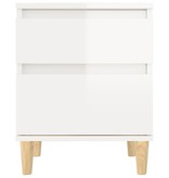VidaXL Nachtkastje 40x35x50 cm hoogglans wit