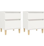VidaXL Nachtkastjes 2 st 40x35x50 cm wit