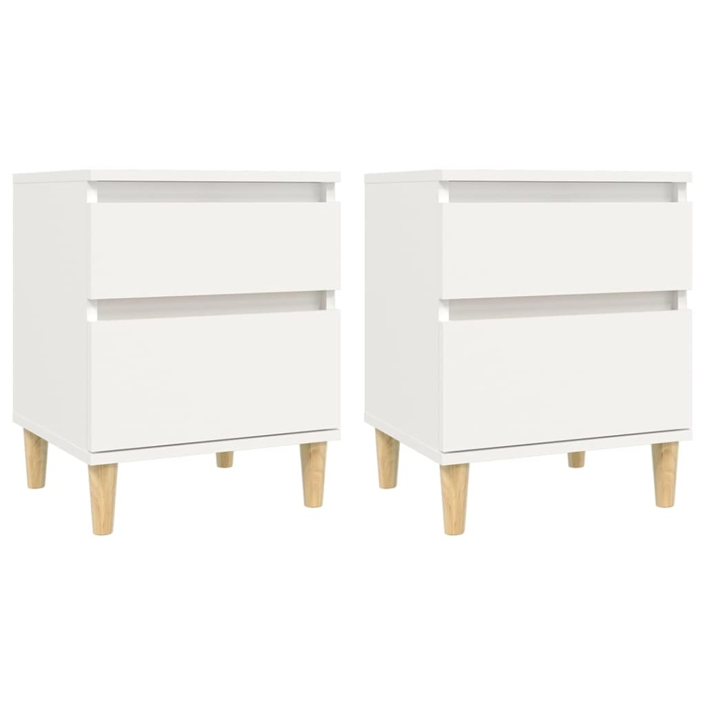 VidaXL Nachtkastjes 2 st 40x35x50 cm wit