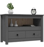 VidaXL Tv-meubel 79x35x52 cm massief grenenhout grijs