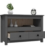 VidaXL Tv-meubel 79x35x52 cm massief grenenhout grijs