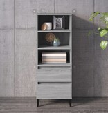 VidaXL Hoge kast 40x36x110 cm bewerkt hout grijs sonoma