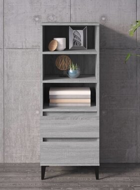 VidaXL Hoge kast 40x36x110 cm bewerkt hout grijs sonoma