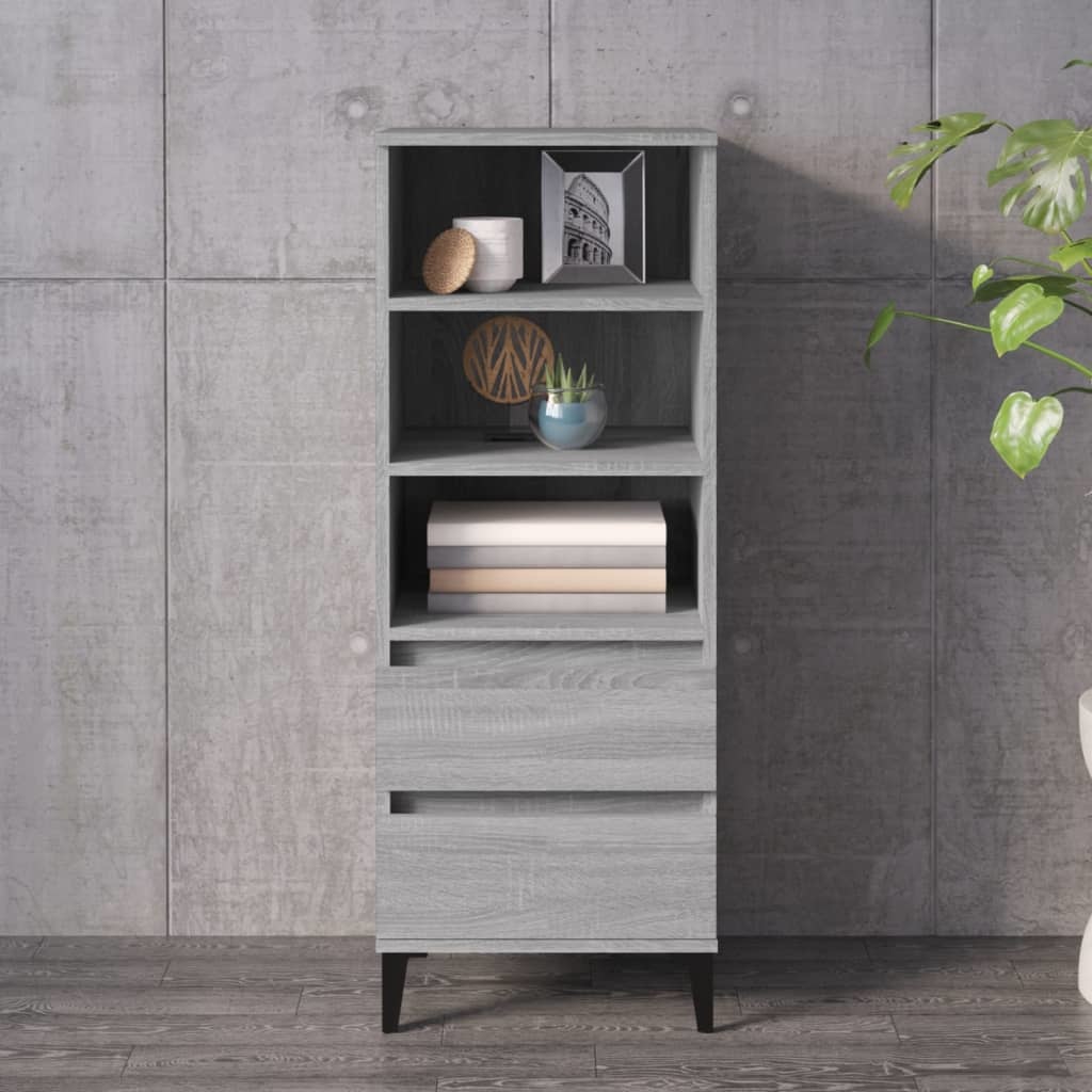 VidaXL Hoge kast 40x36x110 cm bewerkt hout grijs sonoma