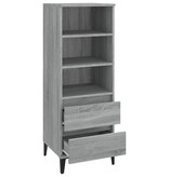 VidaXL Hoge kast 40x36x110 cm bewerkt hout grijs sonoma