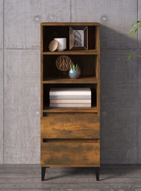 VidaXL Hoge kast 40x36x110 cm bewerkt hout gerookt eiken