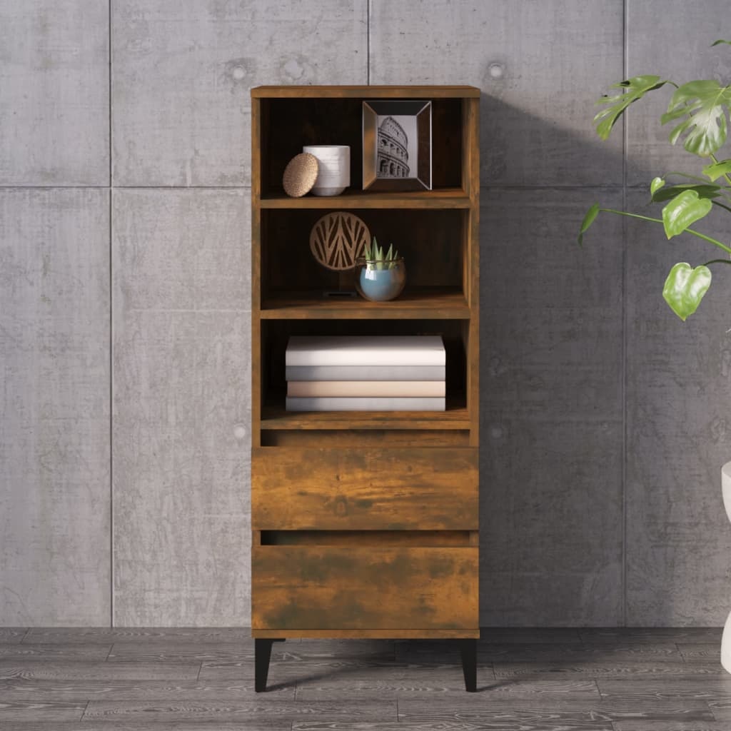VidaXL Hoge kast 40x36x110 cm bewerkt hout gerookt eiken