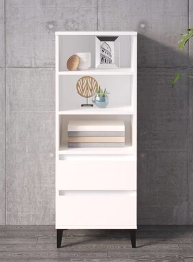 VidaXL Hoge kast 40x36x110 cm bewerkt hout wit