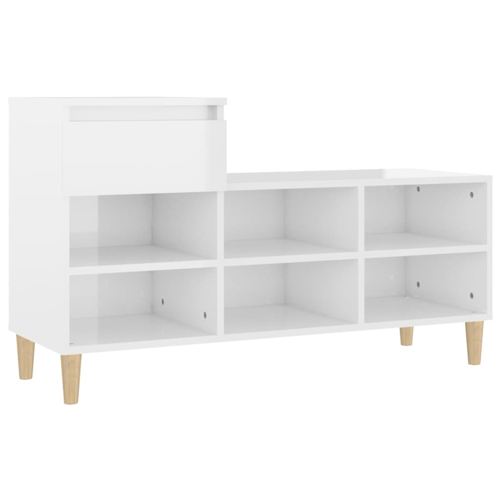 VidaXL Schoenenkast 102x36x60 cm bewerkt hout hoogglans wit