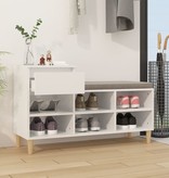 VidaXL Schoenenkast 102x36x60 cm bewerkt hout hoogglans wit