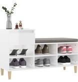 VidaXL Schoenenkast 102x36x60 cm bewerkt hout hoogglans wit