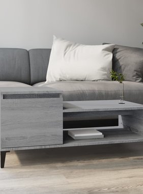 VidaXL Salontafel 100x50x45 cm bewerkt hout grijs sonoma