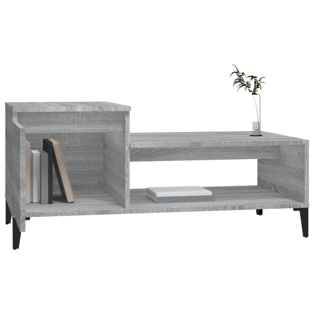 VidaXL Salontafel 100x50x45 cm bewerkt hout grijs sonoma