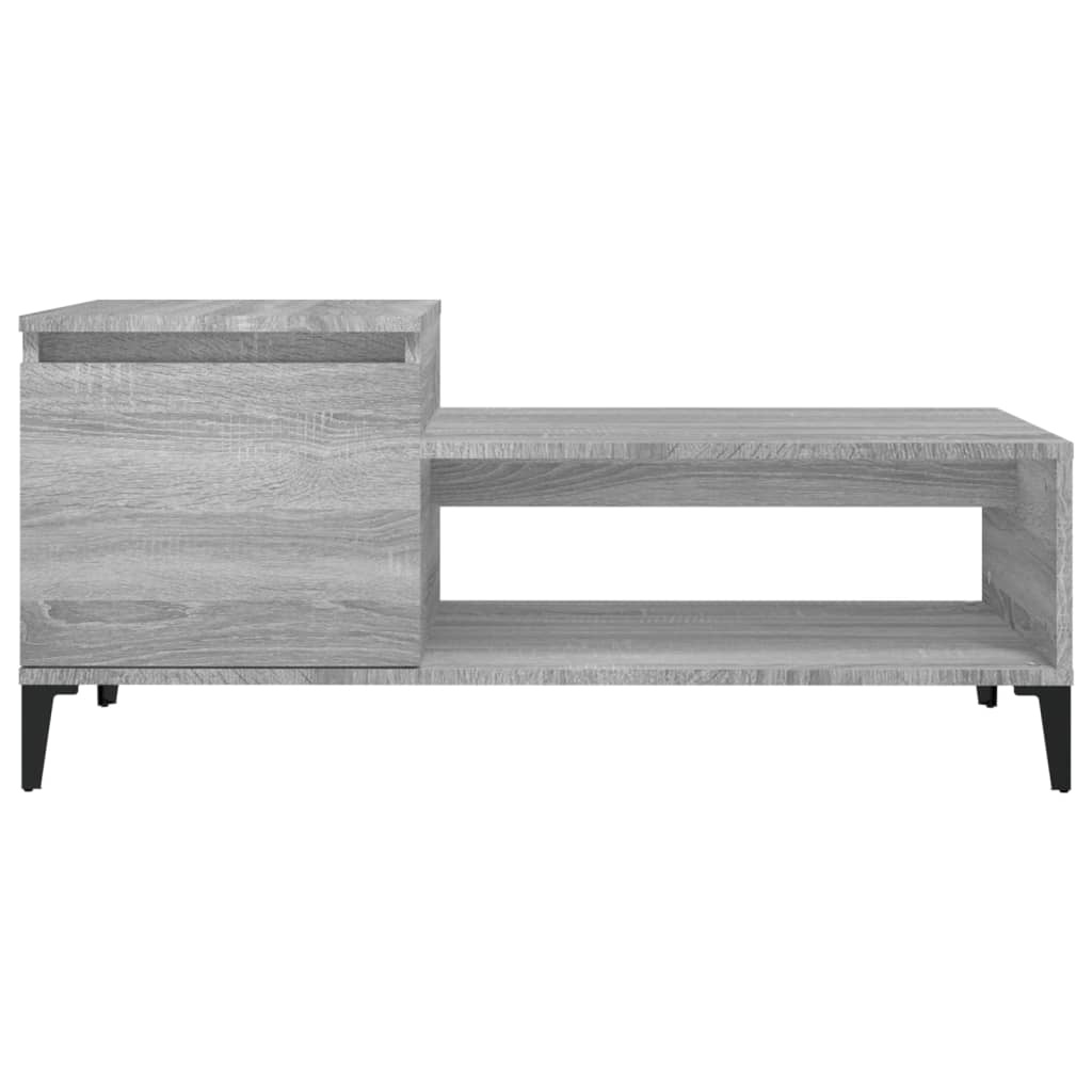 VidaXL Salontafel 100x50x45 cm bewerkt hout grijs sonoma