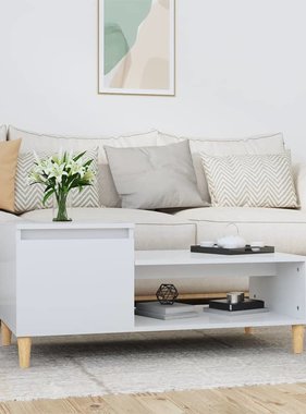 VidaXL Salontafel 100x50x45 cm bewerkt hout hoogglans wit