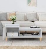 VidaXL Salontafel 100x50x45 cm bewerkt hout hoogglans wit