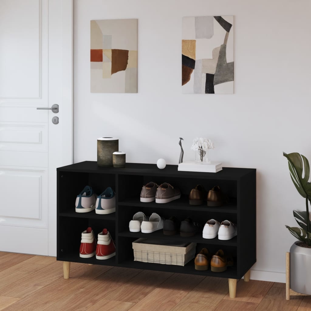 VidaXL Schoenenkast 102x36x60 cm bewerkt hout zwart