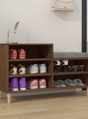 VidaXL Schoenenkast 102x36x60 cm bewerkt hout bruineikenkleurig