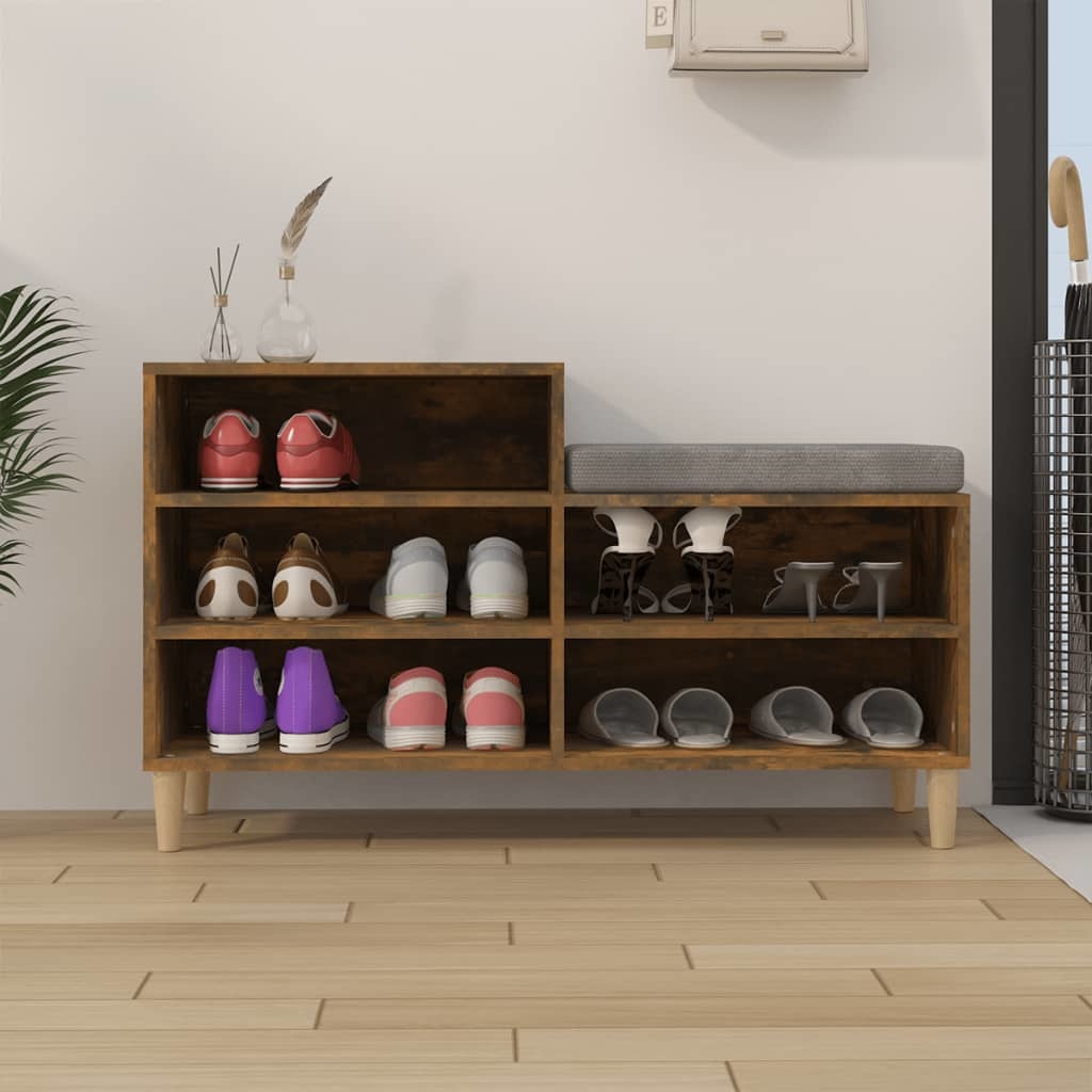 VidaXL Schoenenkast 102x36x60 cm bewerkt hout gerookt eikenkleurig