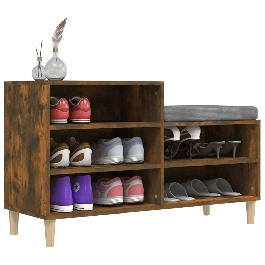 VidaXL Schoenenkast 102x36x60 cm bewerkt hout gerookt eikenkleurig