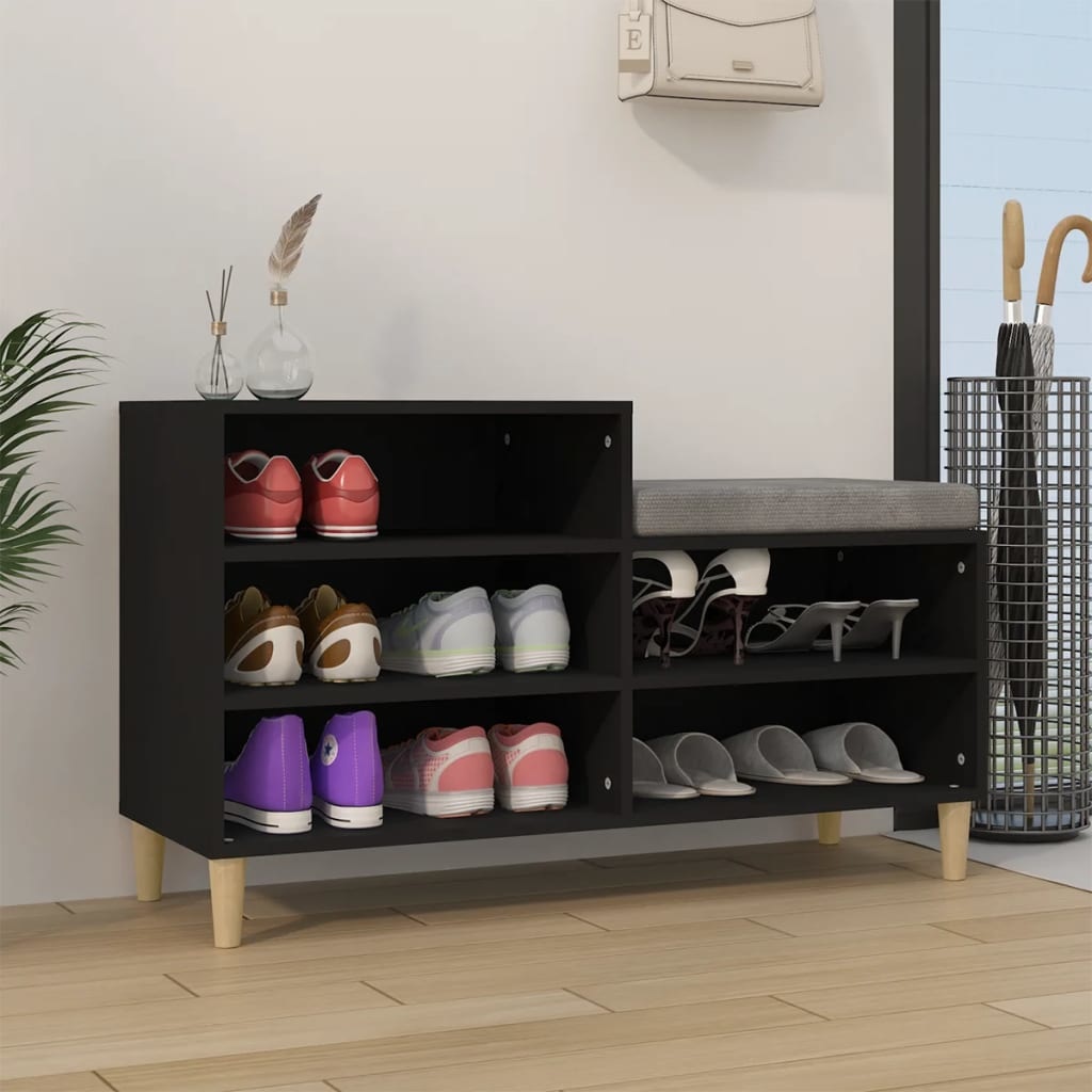 VidaXL Schoenenkast 102x36x60 cm bewerkt hout zwart