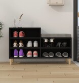 VidaXL Schoenenkast 102x36x60 cm bewerkt hout zwart