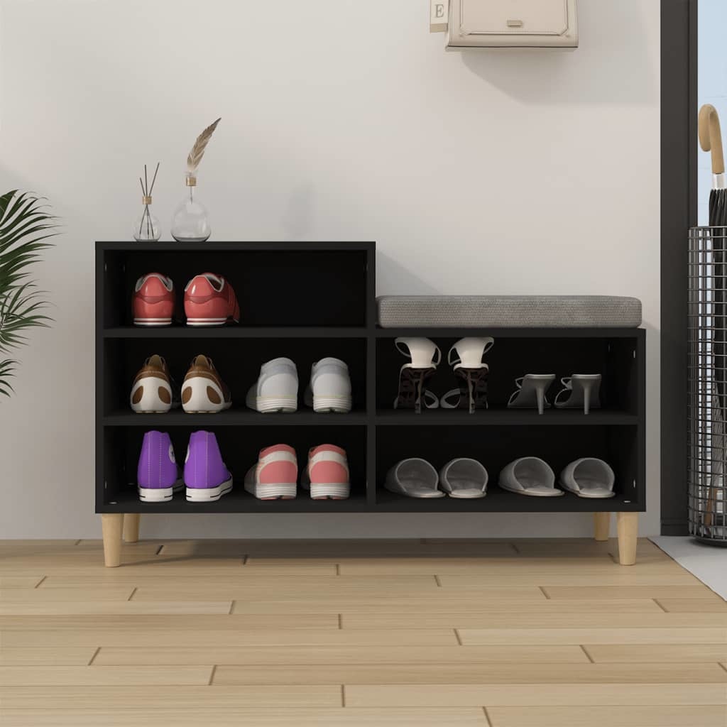 VidaXL Schoenenkast 102x36x60 cm bewerkt hout zwart