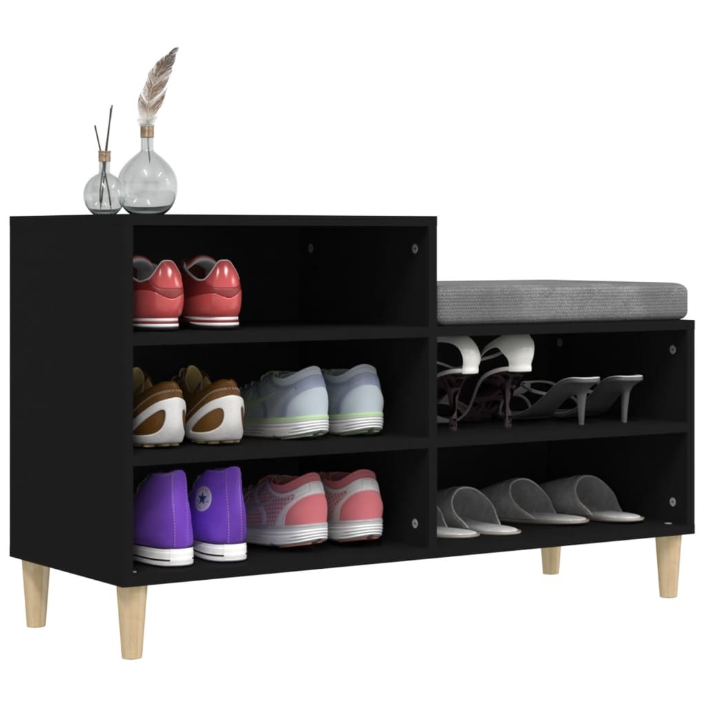 VidaXL Schoenenkast 102x36x60 cm bewerkt hout zwart