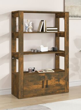 VidaXL Dressoir 80x30x119,5 cm bewerkt hout gerookt eikenkleurig