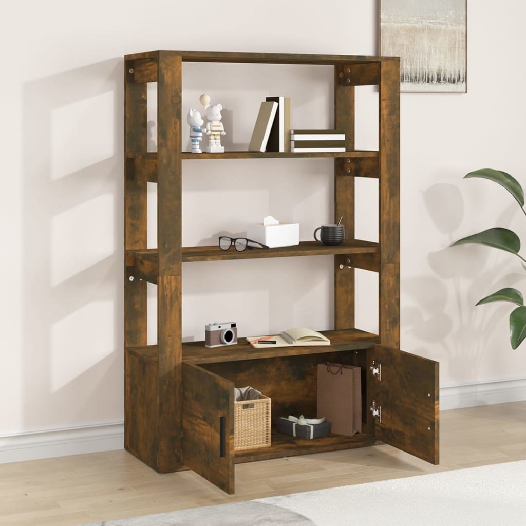 VidaXL Dressoir 80x30x119,5 cm bewerkt hout gerookt eikenkleurig