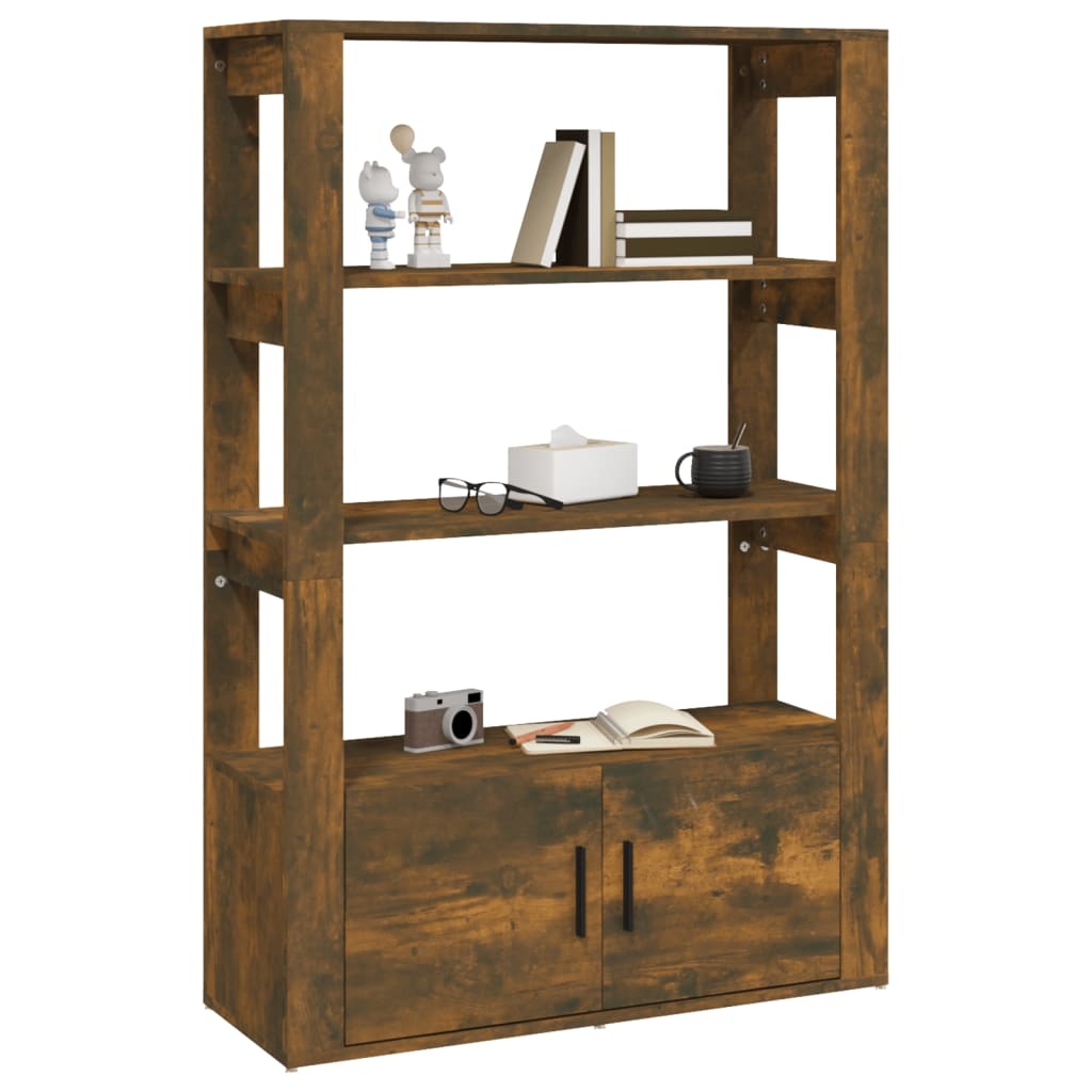VidaXL Dressoir 80x30x119,5 cm bewerkt hout gerookt eikenkleurig