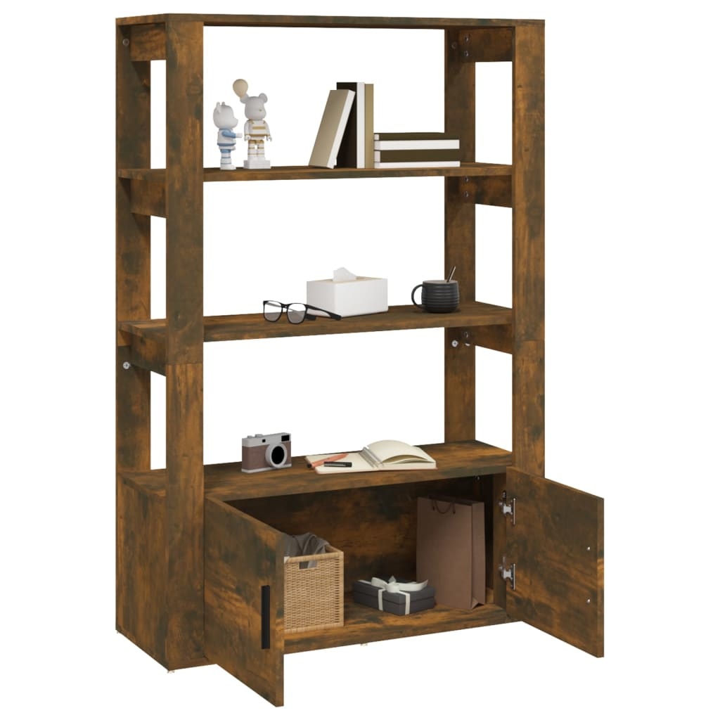 VidaXL Dressoir 80x30x119,5 cm bewerkt hout gerookt eikenkleurig