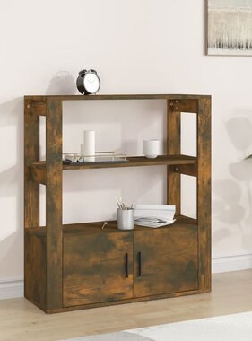 VidaXL Dressoir 80x30x90 cm bewerkt hout gerookt eikenkleurig