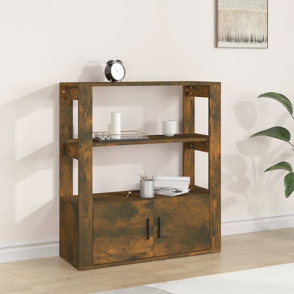 VidaXL Dressoir 80x30x90 cm bewerkt hout gerookt eikenkleurig