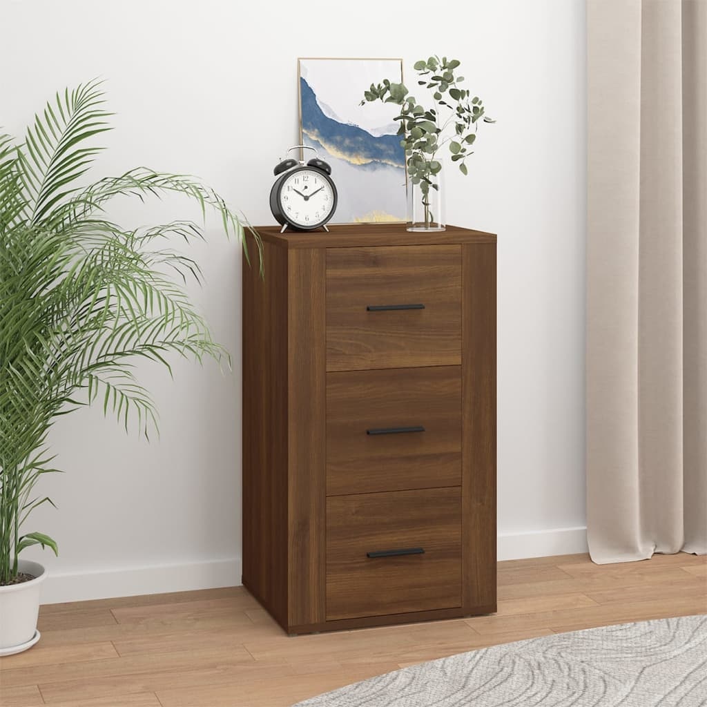 VidaXL Dressoir 40x33x70 cm bewerkt hout bruineikenkleurig