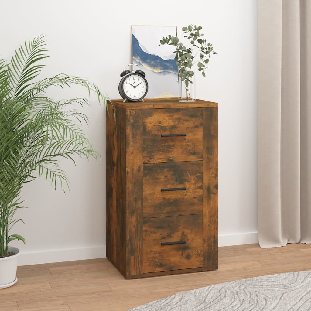 VidaXL Dressoir 40x33x70 cm bewerkt hout gerookt eikenkleurig