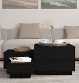 VidaXL Opbergboxen met deksels 3 st massief grenenhout zwart